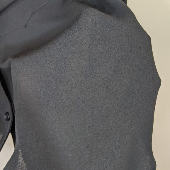 Bailey 44 Barbara Boyfriend Strappy Button Down Semi-Sheer Relaxed Fit Top Small - Picture 9 of 10